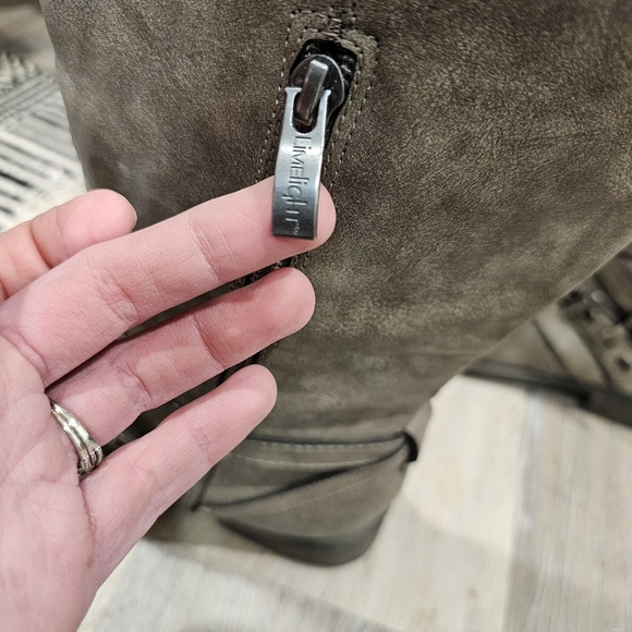 Tall boots grey/ brown with buckle zip - Picture 6 of 10